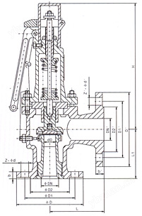A48型全啟式安全閥結(jié)構(gòu)圖