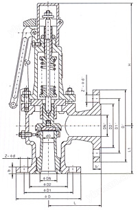 A48型全启式安全阀结构图