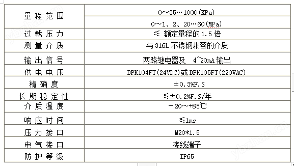 BPK104/105FT分体式智能压力控制器(图2)